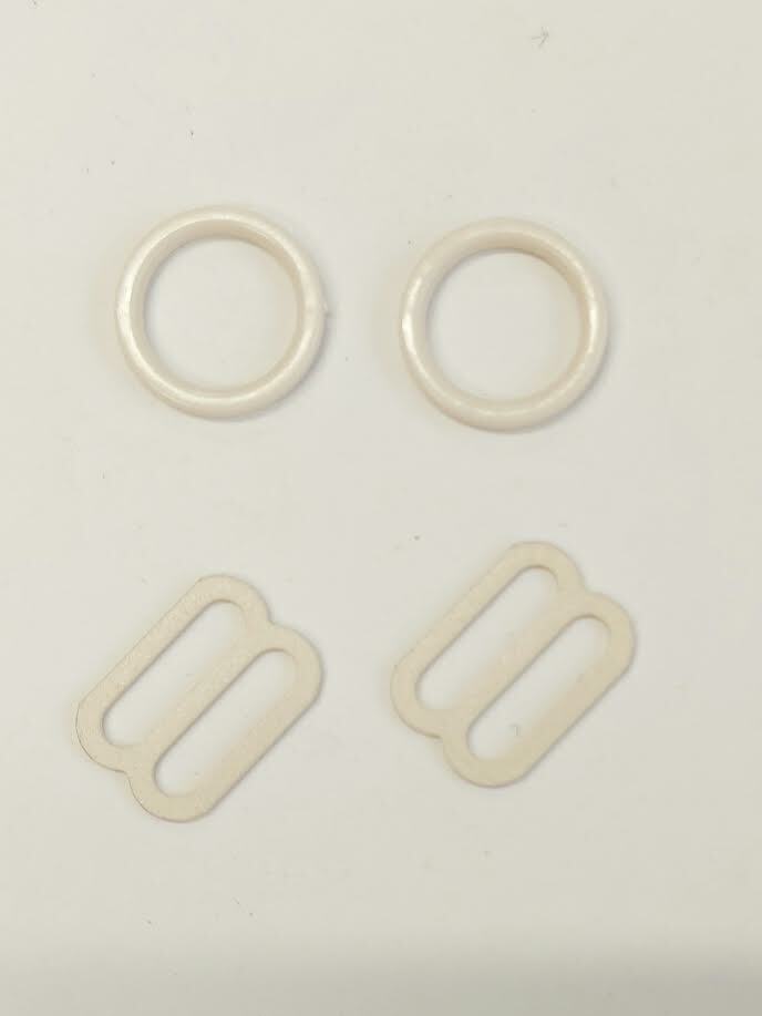 Ring schuif set vanila 10mm plastic ring & metallen schuif