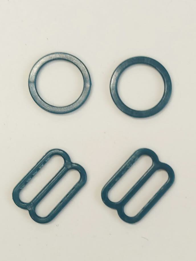 Ring schuif set groen 12mm plastic