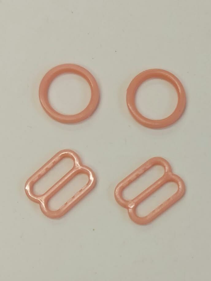 Ring schuif set roze 10mm plastic