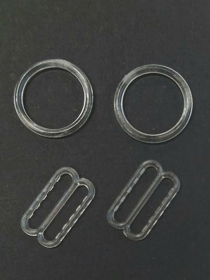 Ring schuif set doorzichtig plastic